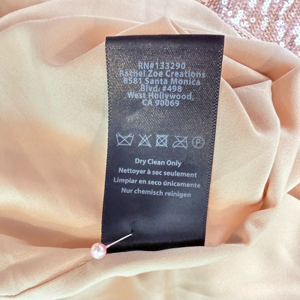 NWT Rachel Zoe Champagne Rose Gold Luxe Glam Sequin Side Stripe Trousers 8 - Picture 11 of 12